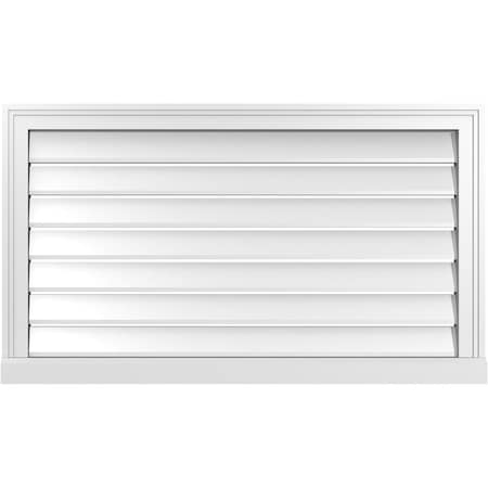 Ekena Millwork Vertical Surface Mount PVC Gable Vent: Functional, w/ 2"W x 2"P Brickmould Sill Frame, 38"W x 22"H GVPVE38X2203SF